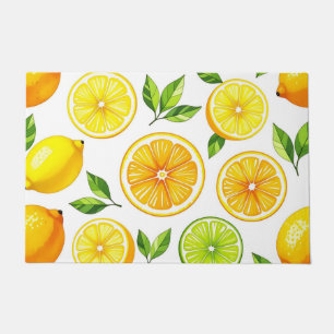 Paillasson Motif de tranche de citron agrume
