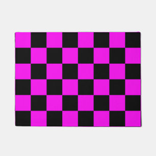 Paillasson Motif de vérification À damiers violet noir