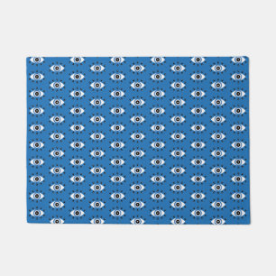 Paillasson Motif des yeux mal grecs bleu noir blanc