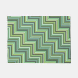 Paillasson Motif d'escalier à rayures vert olive