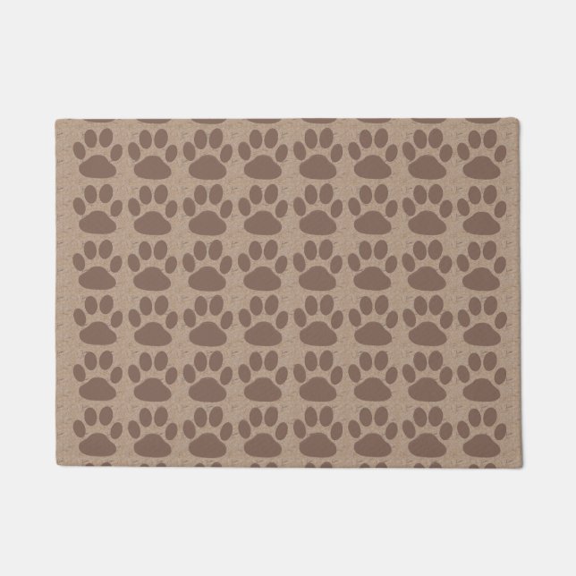 Paillasson Motif Empreinte de patte Rustic Paws Brown (Devant)