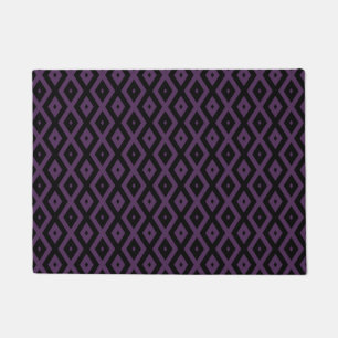 Paillasson Motif en diamant noir et violet foncé