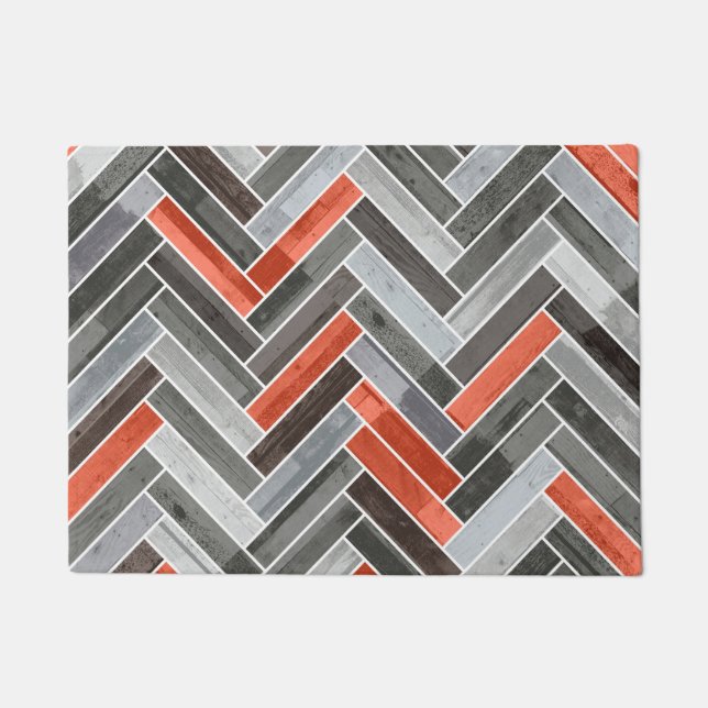 Paillasson Motif en Gris Orange (Devant)