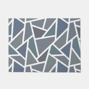 Paillasson Motif en mosaïque gris bleu