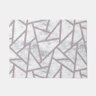 Paillasson Motif en mosaïque gris pâle