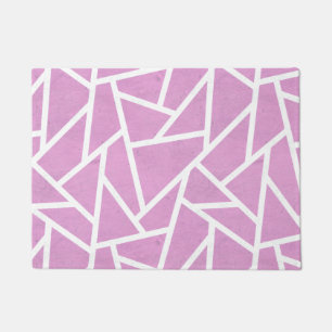 Paillasson Motif en mosaïque rose et blanc