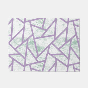 Paillasson Motif en mosaïque vert clair et lavande
