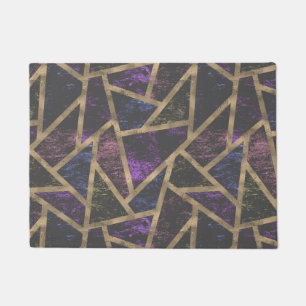 Paillasson Motif en mosaïque violet et or
