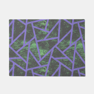 Paillasson Motif en mosaïque violet et verte