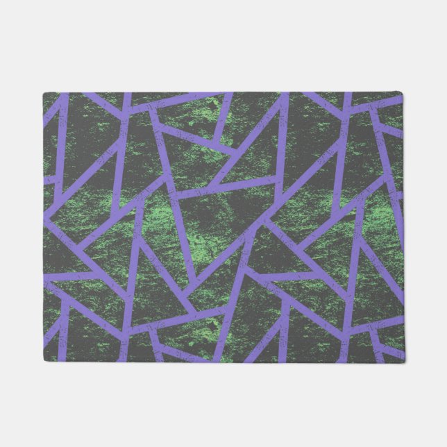 Paillasson Motif en mosaïque violet et verte (Devant)