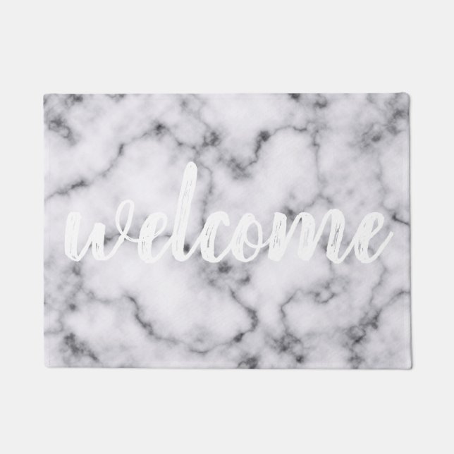 Paillasson Motif en pierre de marbre noir moderne (Devant)