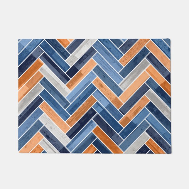 Paillasson Motif en squelette dans Navy Blue and Orange (Devant)