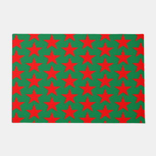 Paillasson Motif Etoiles Vertes Et Rouges