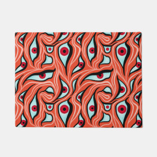 Paillasson Motif Evil Eyes - Abstrait Red Eyes sur Orange