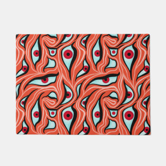 Paillasson Motif Evil Eyes - Abstrait Red Eyes sur Orange