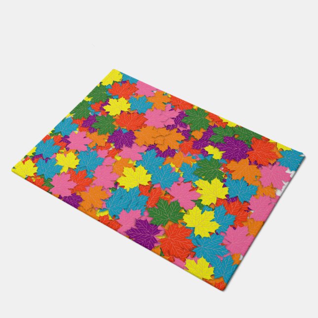 Paillasson Motif feuille d'érable coloré (Incliné)