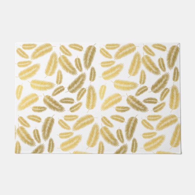 Paillasson Motif Feuille Faux Gold Palm (Devant)