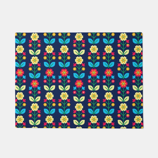 Paillasson Motif floral coloré (Devant)