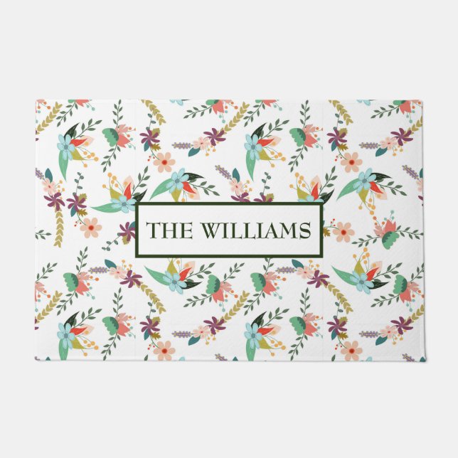 Paillasson Motif floral monogramme (Devant)
