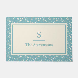 Paillasson Motif Floral Vintage simple Nom du monogramme