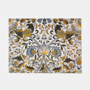 Paillasson Motif floral William Morris Lodden : bleu or