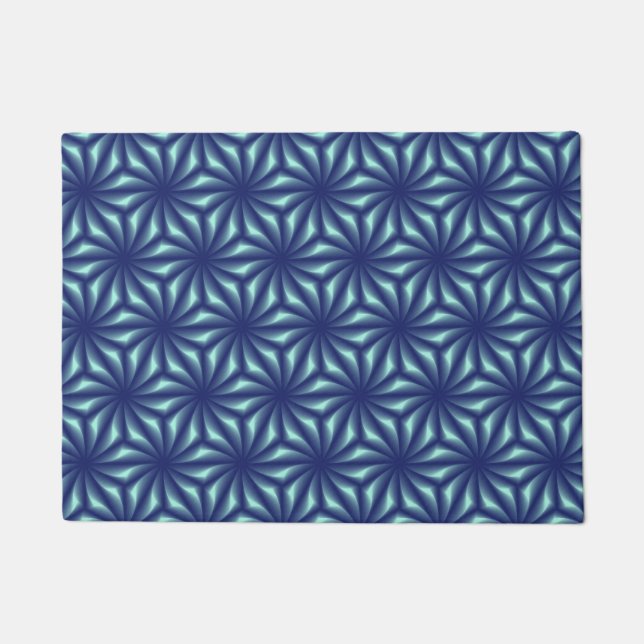 Paillasson Motif Fractale Bleu marine (Devant)