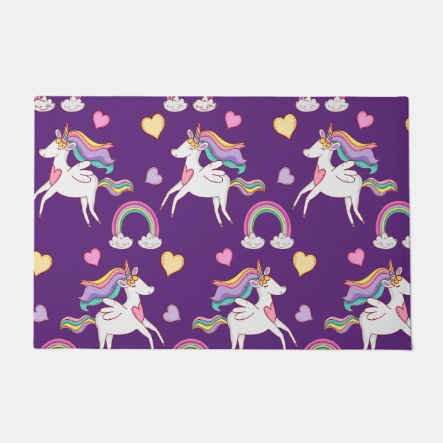 Paillasson Motif Funny Unicorn Magique Cheval mignon (Devant)