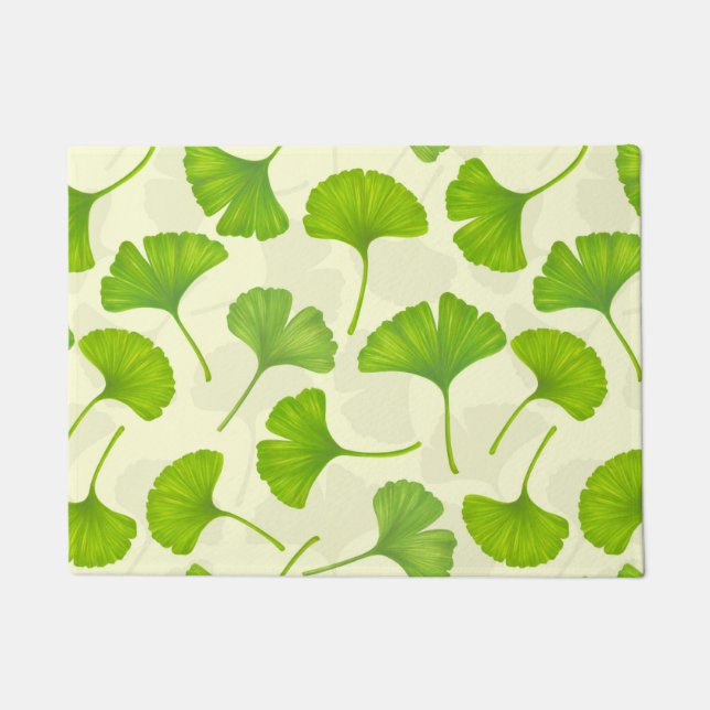 Paillasson Motif Ginkgo sur blanc (Devant)