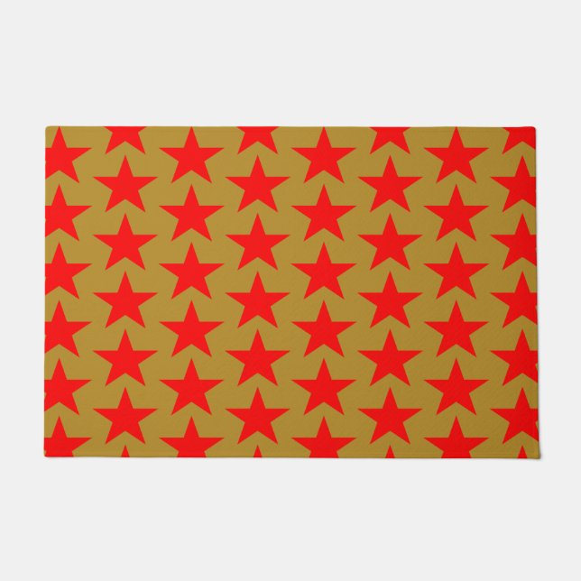 Paillasson Motif Golden Et Red Star (Devant)