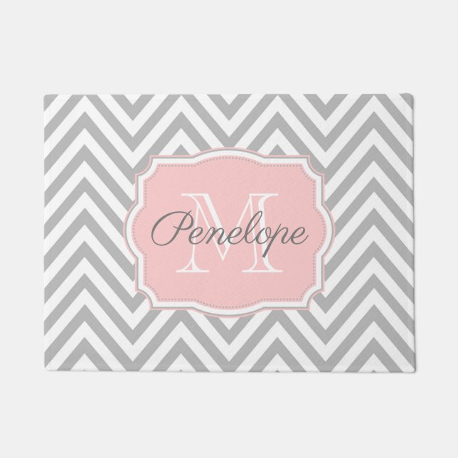 Paillasson Motif Grey Chevron (Devant)