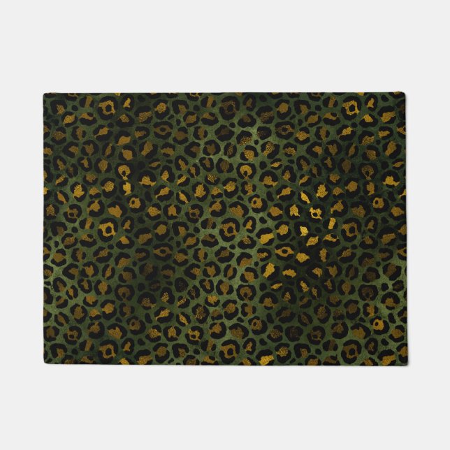 Paillasson Motif guépard jaune vert jungle léopard (Devant)