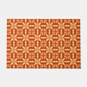 Paillasson Motif Ikat Star, Mandarin Orange