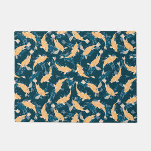 Paillasson Motif jaune et bleu - Koi Fish