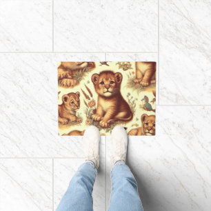 Paillasson Motif Lion vintage mignon bébé