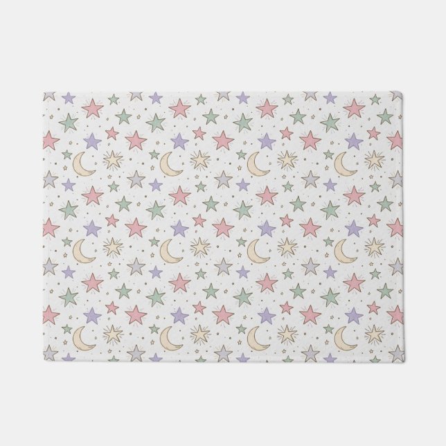 Paillasson Motif Lune Étoile Fantaisiste (Devant)
