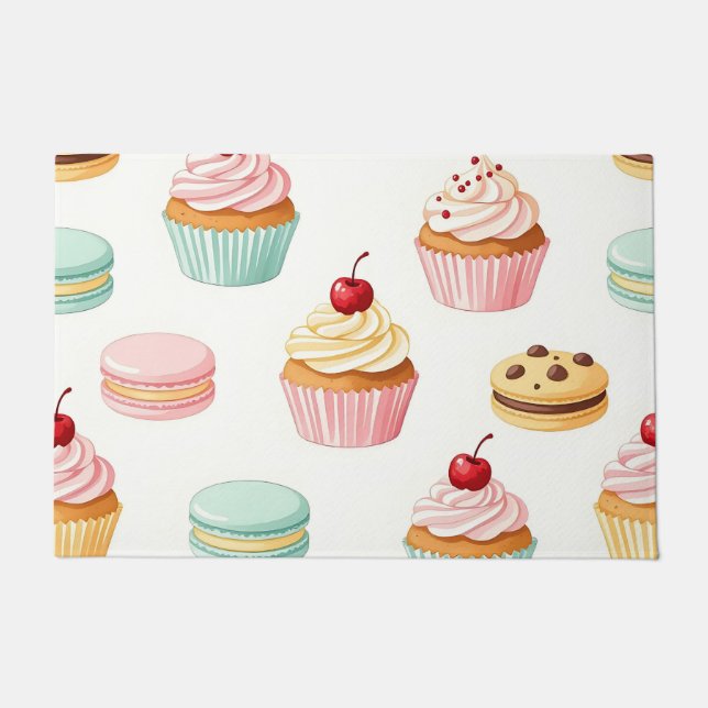 Paillasson Motif Macaron Gâteau Sucré (Devant)
