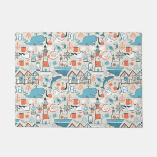 Paillasson Motif mignon de griffonnage de la Mer du Nord
