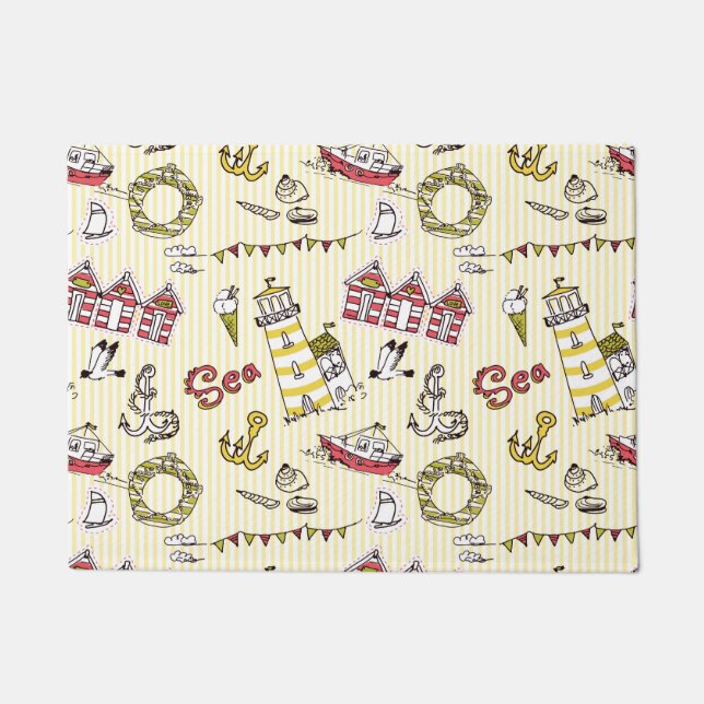 Paillasson Motif mignon de scène de plage (Devant)