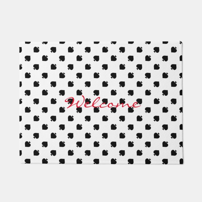 Paillasson Motif noir reflété sur blanc (Devant)