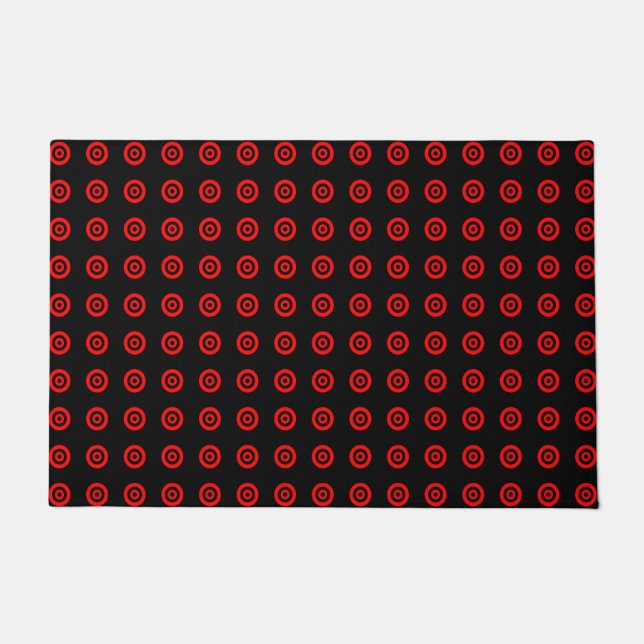 Paillasson Motif noir rouge élégant fait sur commande de (Devant)