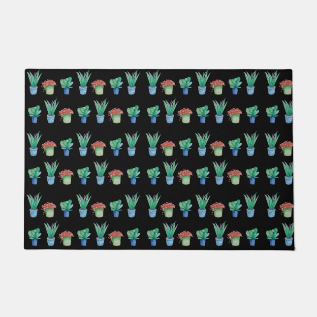 Paillasson Motif original de conception plante aquarelle 1 (Devant)