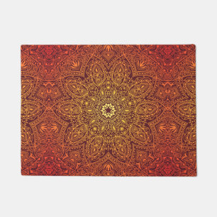 Paillasson Motif ornemental orange de dentelle