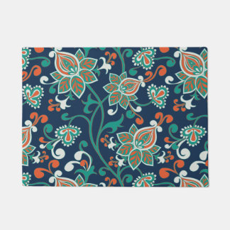 Paillasson Motif papier peint Turquoise rouge