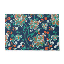 Motif papier peint Turquoise rouge