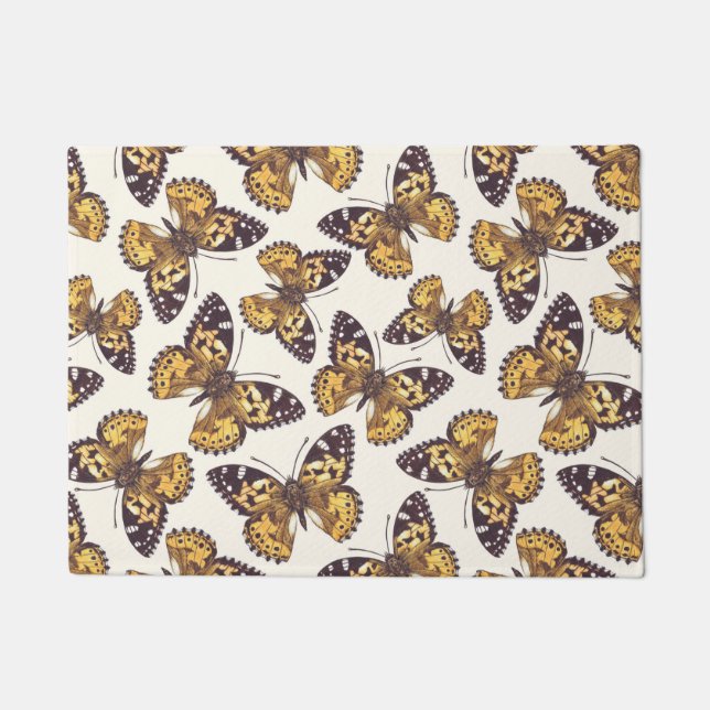 Paillasson Motif papillon de femme peinte (Devant)