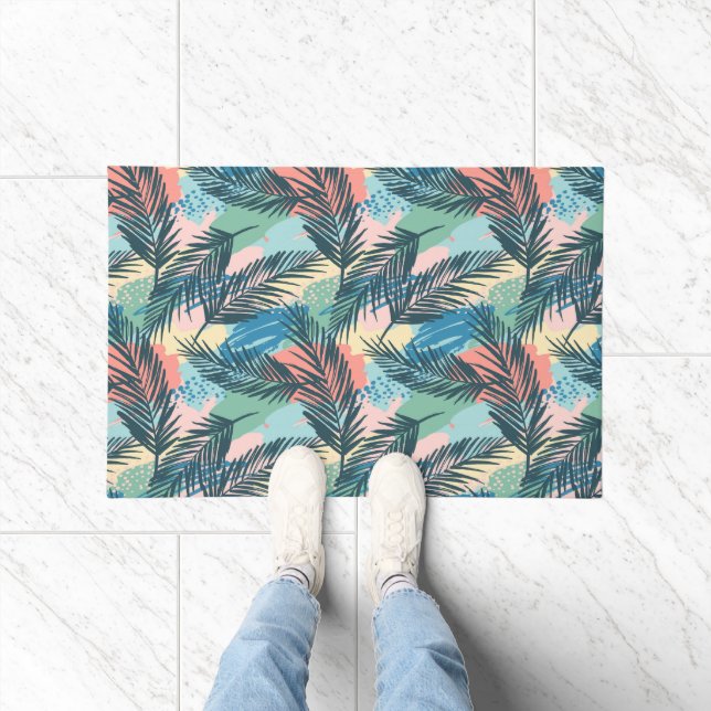 Paillasson Motif Pastel Tropical Leaf (Intérieur)