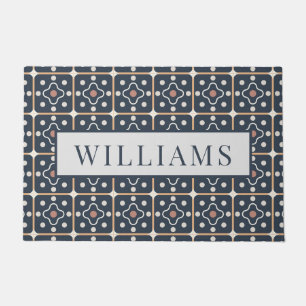 Paillasson Motif personnalisé en carreaux bleus