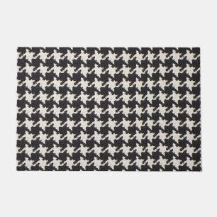 Paillasson Motif Pied-de-Poule Noir Blanc