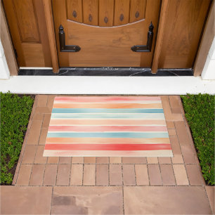 Paillasson Motif rayé coloré aquarelle lumineux