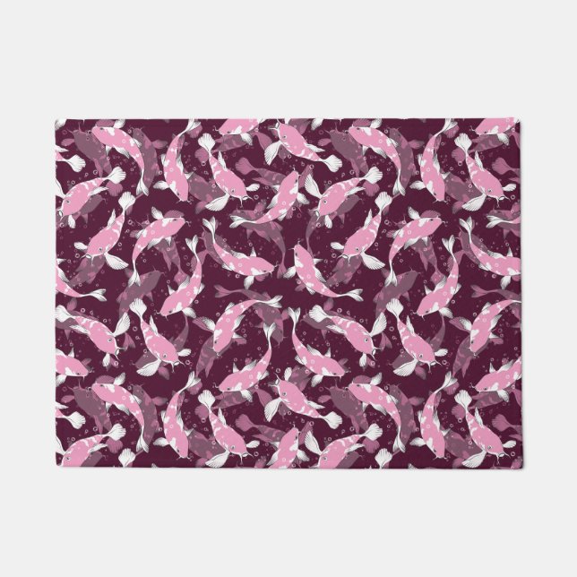 Paillasson Motif rose et violet - Koi Fish (Devant)